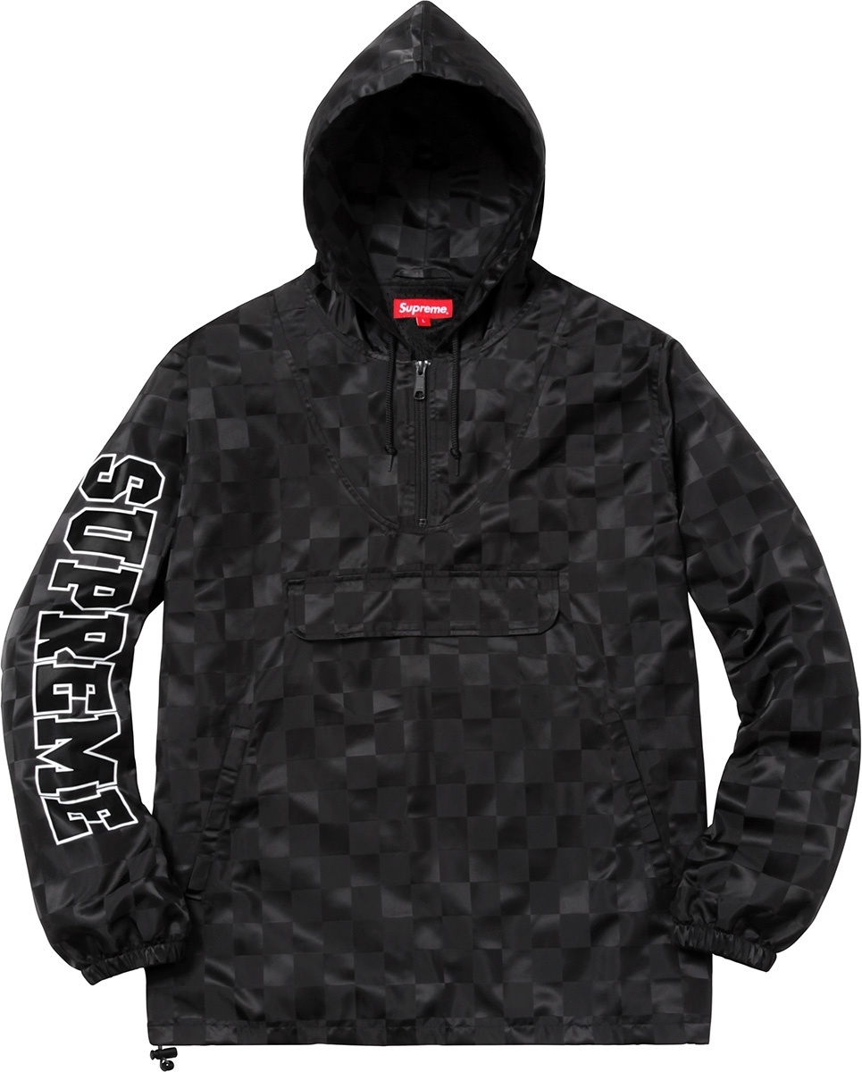 Checkered Nylon Hooded Pullover view 5